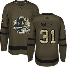 #31 Billy Smith Green Salute to Service Stitched Jersey