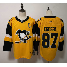 #87 Sidney Crosby Yellow Alternate Stitched Jersey