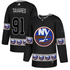 #91 John Tavares Black Team Logos Fashion Jersey