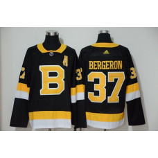 #37 Patrice Bergeron Black Throwback Authentic Stitched Hockey Jersey