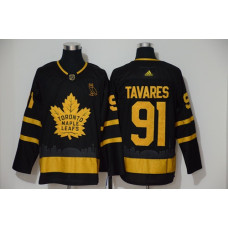 #91 John Tavares Black City Edition Authentic Stitched Hockey Jersey
