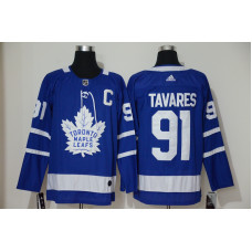 #91 John Tavares with C Patch Royal Blue Home Stitched Jersey