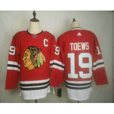 #19 Jonathan Toews Home Authentic Red Player Jersey