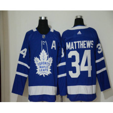 #34 Auston Matthews Royal Blue With A Patch Home Stitched Jersey