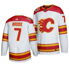 #7 T. J. Brodie 2019-20 White Heritage Authentic Classic Jersey