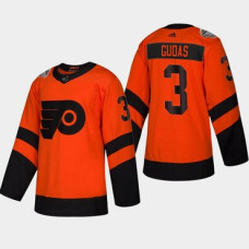 #3 Radko Gudas Flyers Coors Light 2019 Stadium Series Orange Authentic Jersey
