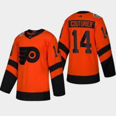 #14 Sean Couturier Flyers Coors Light 2019 Stadium Series Orange Authentic Jersey