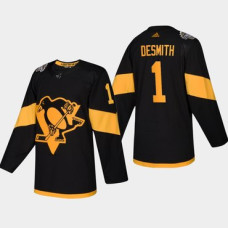 #1 Casey DeSmith Penguins Coors Light 2019 Stadium Series Black Authentic Jersey