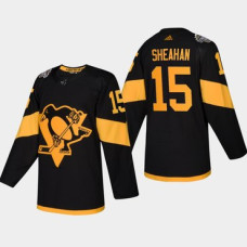 #15 Riley Sheahan Penguins Coors Light 2019 Stadium Series Black Authentic Jersey