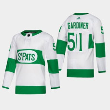 #51 Jake Gardiner Toronto St. Pats Road Authentic Player White Jersey