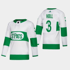 #3 Justin Holl Toronto St. Pats Road Authentic Player White Jersey