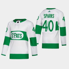 #40 Garret Sparks Toronto St. Pats Road Authentic Player White Jersey