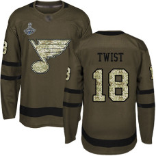 #18 Tony Twist Green Salute to Service Stanley Cup Champions Stitched Hockey Jersey