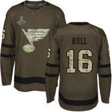 #16 Brett Hull Green Salute to Service Stanley Cup Champions Stitched Hockey Jersey