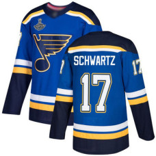 #17 Jaden Schwartz Blue Home Authentic Stanley Cup Champions Stitched Hockey Jersey