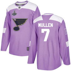 #7 Joe Mullen Purple Authentic Fights Cancer Stanley Cup Champions Stitched Hockey Jersey