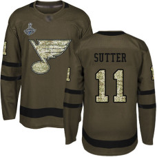 #11 Brian Sutter Green Salute to Service Stanley Cup Champions Stitched Hockey Jersey