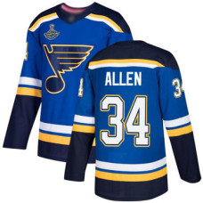 #34 Jake Allen Blue Home Authentic Stanley Cup Champions Stitched Hockey Jersey