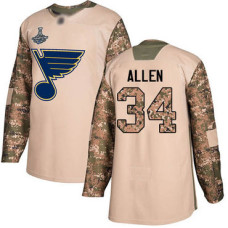 #34 Jake Allen Camo Authentic 2017 Veterans Day Stanley Cup Champions Stitched Hockey Jersey