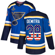 #38 Pavol Demitra Blue Home Authentic USA Flag Stanley Cup Champions Stitched Hockey Jersey