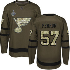 #57 David Perron Green Salute to Service Stanley Cup Champions Stitched Hockey Jersey