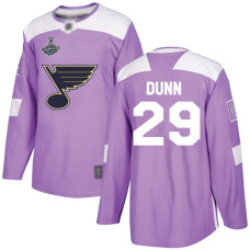 #29 Vince Dunn Purple Authentic Fights Cancer Stanley Cup Champions Stitched Hockey Jersey