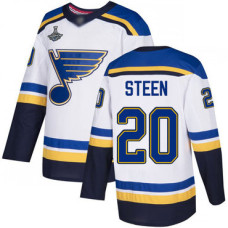 #20 Alexander Steen White Road Authentic Stanley Cup Champions Stitched Hockey Jersey