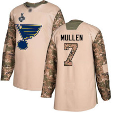 #7 Joe Mullen Camo Authentic 2017 Veterans Day 2019 Stanley Cup Final Bound Stitched Hockey Jersey