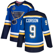 #9 Shayne Corson Blue Home Authentic 2019 Stanley Cup Final Bound Stitched Hockey Jersey