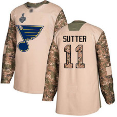 #11 Brian Sutter Camo Authentic 2017 Veterans Day 2019 Stanley Cup Final Bound Stitched Hockey Jersey