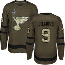 #9 Doug Gilmour Green Salute to Service 2019 Stanley Cup Final Bound Stitched Hockey Jersey