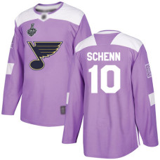 #10 Brayden Schenn Purple Authentic Fights Cancer 2019 Stanley Cup Final Bound Stitched Hockey Jersey