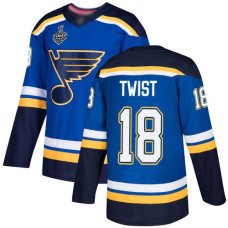 #18 Tony Twist Blue Home Authentic 2019 Stanley Cup Final Bound Stitched Hockey Jersey