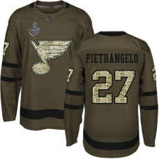 #27 Alex Pietrangelo Green Salute to Service 2019 Stanley Cup Final Bound Stitched Hockey Jersey