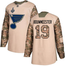 #19 Jay Bouwmeester Camo Authentic 2017 Veterans Day 2019 Stanley Cup Final Bound Stitched Hockey Jersey