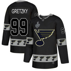 #99 Wayne Gretzky Black Authentic Team Logo Fashion 2019 Stanley Cup Final Bound Stitched Hockey Jersey