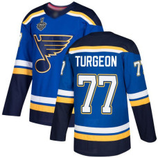 #77 Pierre Turgeon Blue Home Authentic 2019 Stanley Cup Final Bound Stitched Hockey Jersey