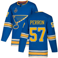 #57 David Perron Blue Alternate Authentic 2019 Stanley Cup Final Bound Stitched Hockey Jersey