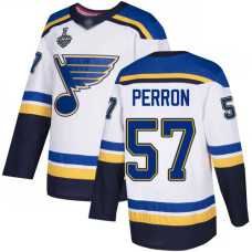 #57 David Perron White Road Authentic 2019 Stanley Cup Final Bound Stitched Hockey Jersey