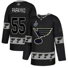 #55 Colton Parayko Black Authentic Team Logo Fashion 2019 Stanley Cup Final Bound Stitched Hockey Jersey