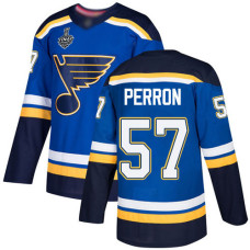 #57 David Perron Blue Home Authentic 2019 Stanley Cup Final Bound Stitched Hockey Jersey