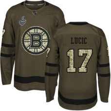 #17 Milan Lucic Green Salute to Service 2019 Stanley Cup Final Bound Stitched Hockey Jersey