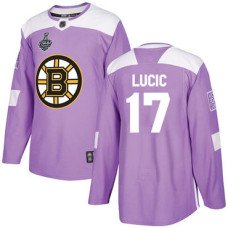 #17 Milan Lucic Purple Authentic Fights Cancer 2019 Stanley Cup Final Bound Stitched Hockey Jersey