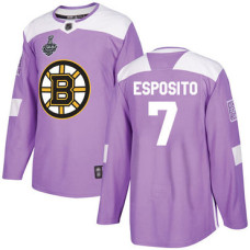 #7 Phil Esposito Purple Authentic Fights Cancer 2019 Stanley Cup Final Bound Stitched Hockey Jersey