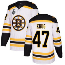 #47 Torey Krug White Road Authentic 2019 Stanley Cup Final Bound Stitched Hockey Jersey
