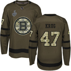 #47 Torey Krug Green Salute to Service 2019 Stanley Cup Final Bound Stitched Hockey Jersey
