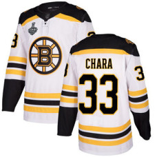 #33 Zdeno Chara White Road Authentic 2019 Stanley Cup Final Bound Stitched Hockey Jersey