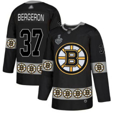 #37 Patrice Bergeron Black Authentic Team Logo Fashion 2019 Stanley Cup Final Bound Stitched Hockey Jersey