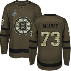 #73 Charlie McAvoy Green Salute to Service 2019 Stanley Cup Final Bound Stitched Hockey Jersey