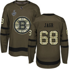#68 Jaromir Jagr Green Salute to Service 2019 Stanley Cup Final Bound Stitched Hockey Jersey